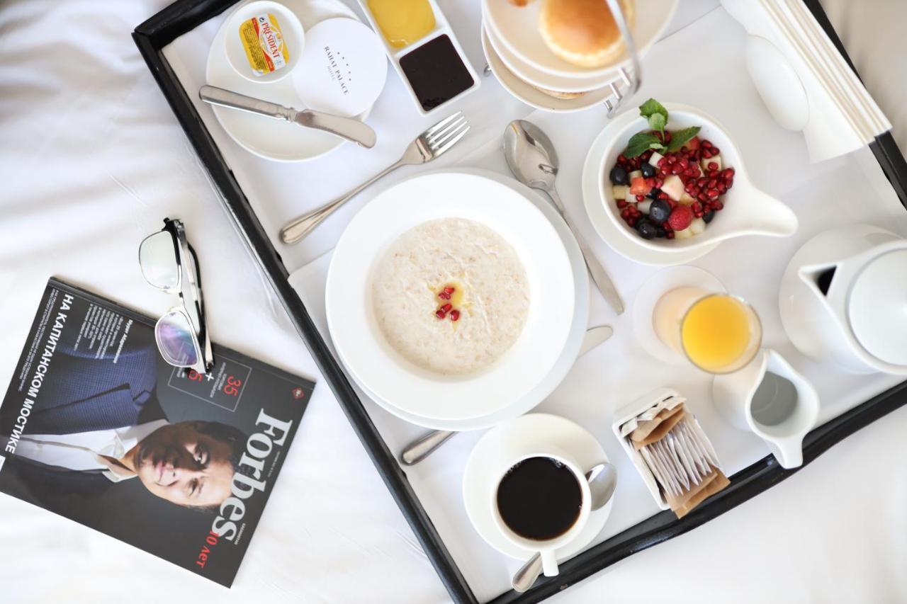 Rahat Palace Hotel Almaty Exterior photo Room service breakfast